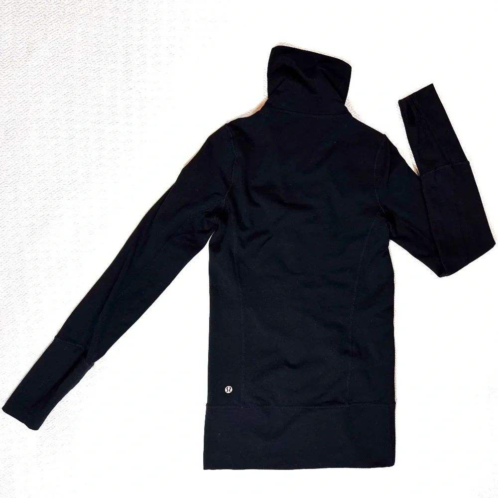 Lululemon In Stride Jacket Black Women's Size 2 Full zip High Neck Long Length - Picture 4 of 12